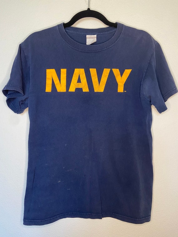 Vintage Navy Graphic T-Shirt - image 1