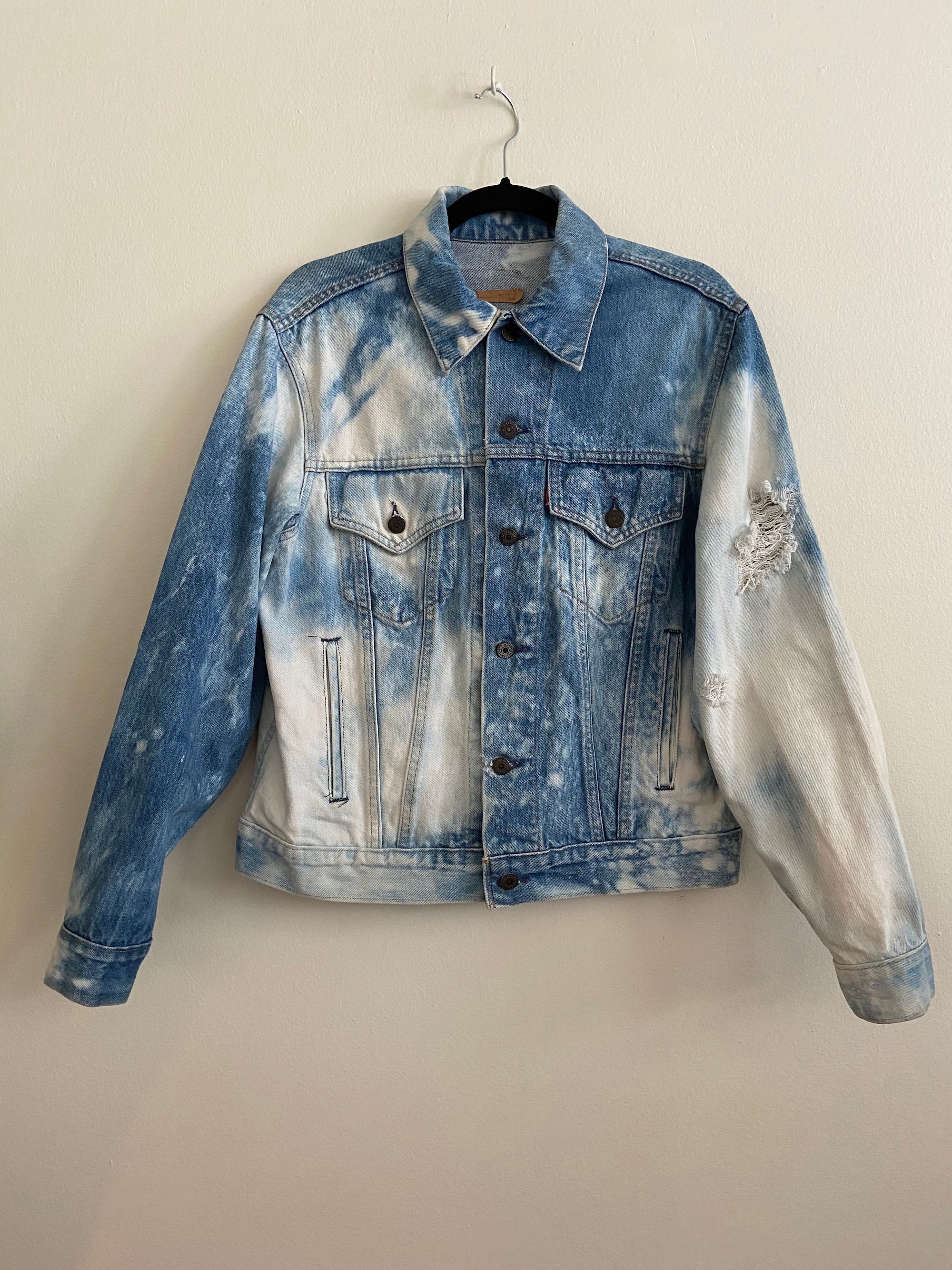 Vintage 4 Pocket Levi's Bleached Denim Jean Jacket - Etsy Ireland