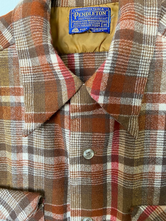 Vintage Pendleton Classic Plaid Button Up Flannel… - image 3