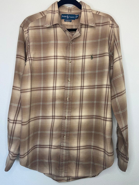 Brown polo button down cheap