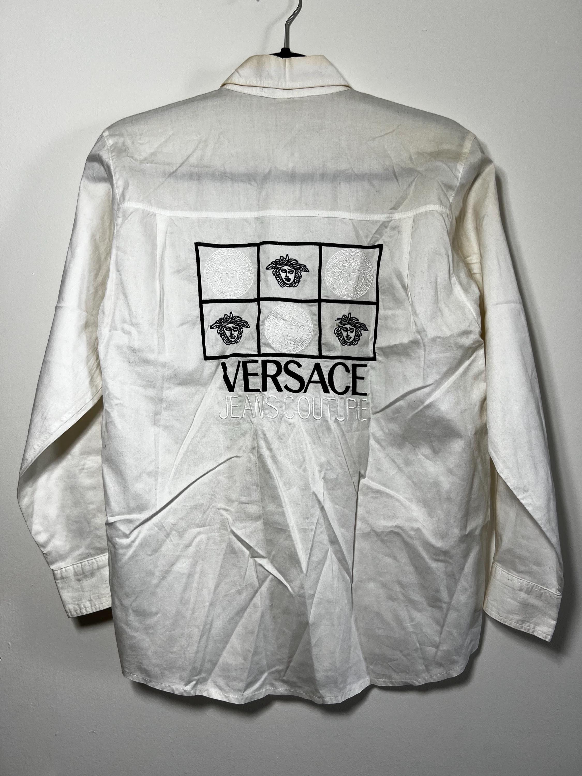 Vintage 1990's Gianni Versace Jeans Couture White Long Sleeve