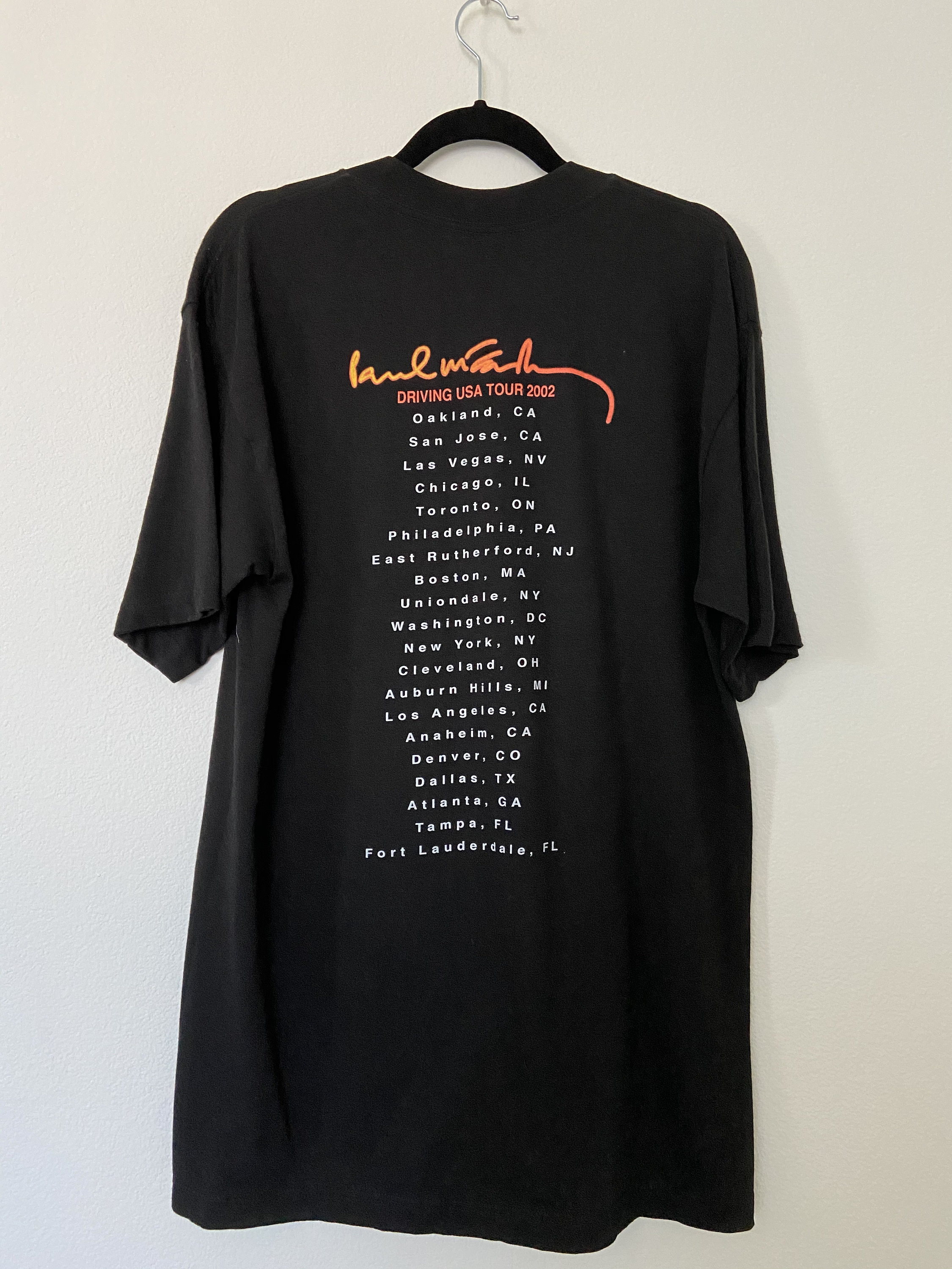 Buy Paul Mccartney Driving USA Tour 2002 Concert T-shirt