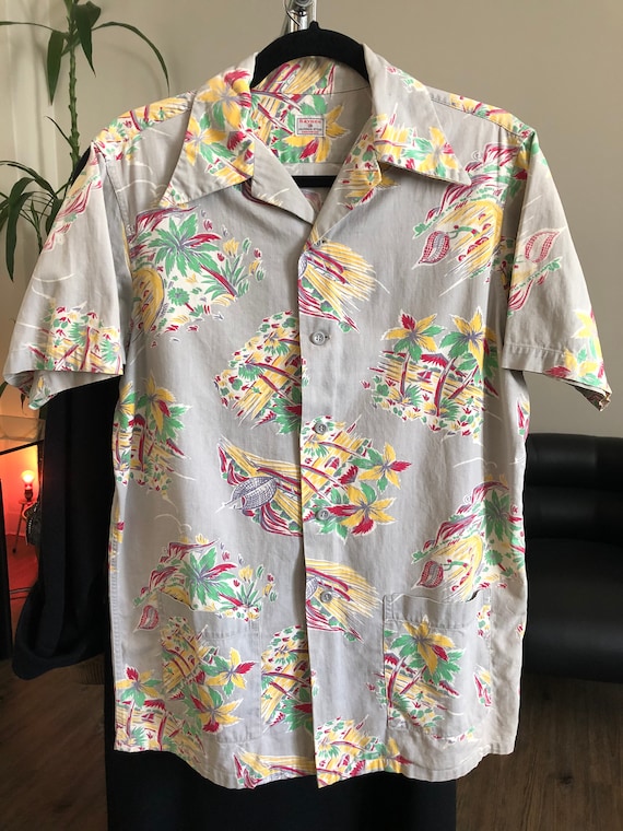 希少 50s Town Craft Vintage Hawaiian Shirt Towncraft hawaiian shirt mens - Gem