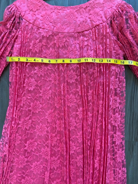 Vintage Lace Hot Pink Party Dress - image 9