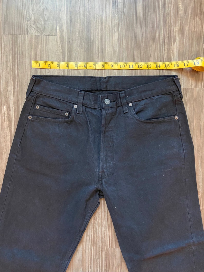Vintage 501 Dark Black Levi's Denim Jeans image 6