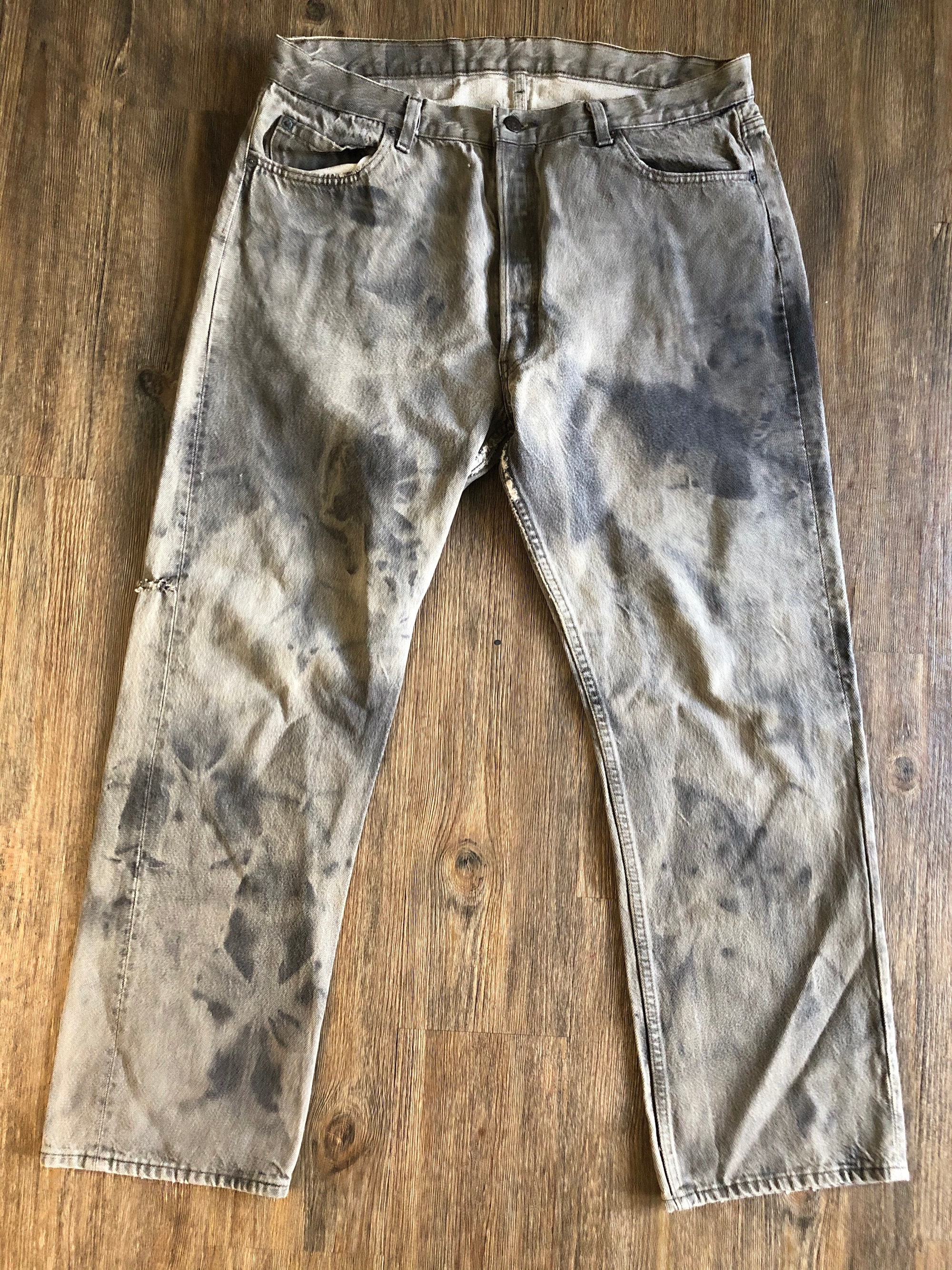 Vintage 501 Levi's Black Acid Wash Denim Jean Pants - Etsy