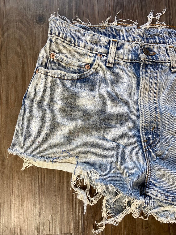 Vintage Levi's Super Stringy Patched Denim Jean S… - image 2