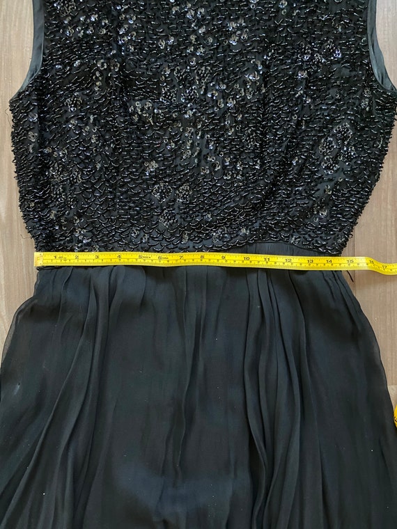 Vintage Little Black Beaded Cocktail Dress - image 8