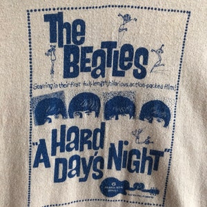 Vintage Single Stitch "Hard Days Night" Beatles Movie T-Shirt ('64) image 2