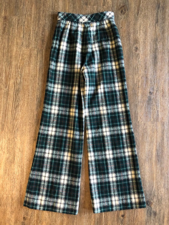 Vintage 1970's JH Collectibles Plaid Bell Bottom … - image 5