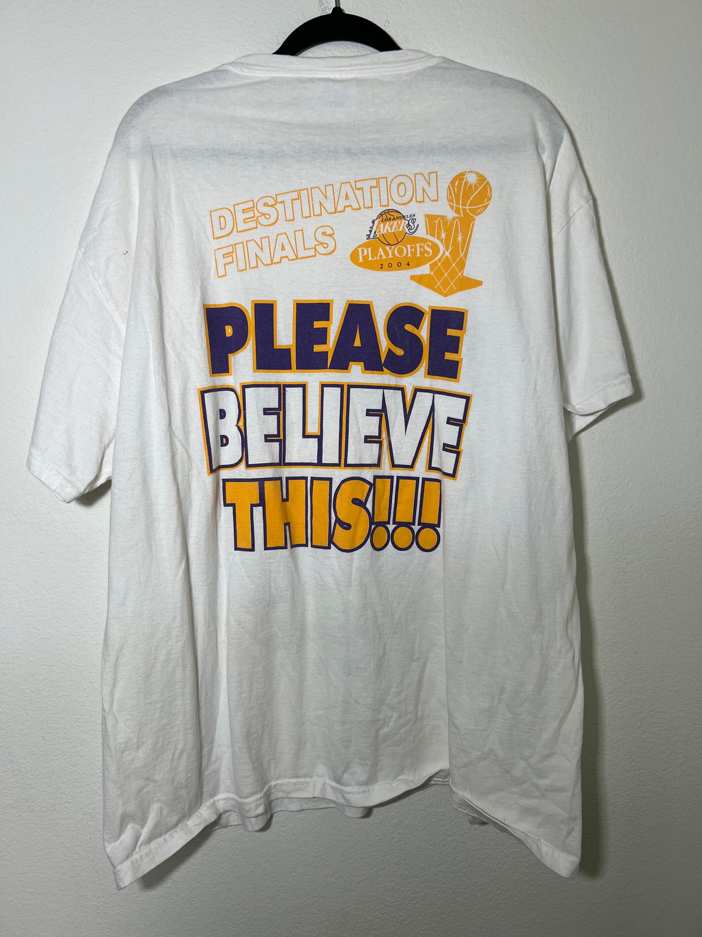 Vintage 2004 NBA Finals LA Lakers Playoffs Double Sided 