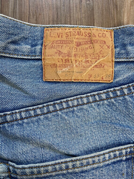 Vintage Levi's 501 Redlines Cut Off Cuffed Denim … - image 7