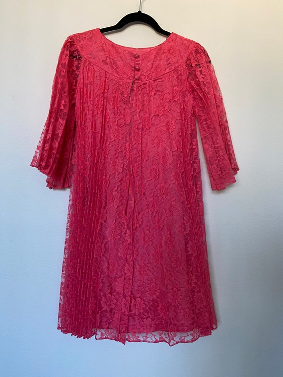 Vintage Lace Hot Pink Party Dress - image 4