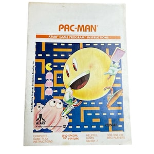 Vintage Original 1981 Pac-Man Atari 2600 Video Game Program Instructions