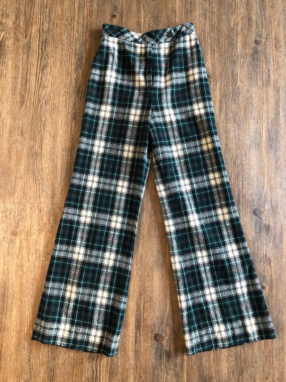 Vintage 1970's JH Collectibles Plaid Bell Bottom … - image 1