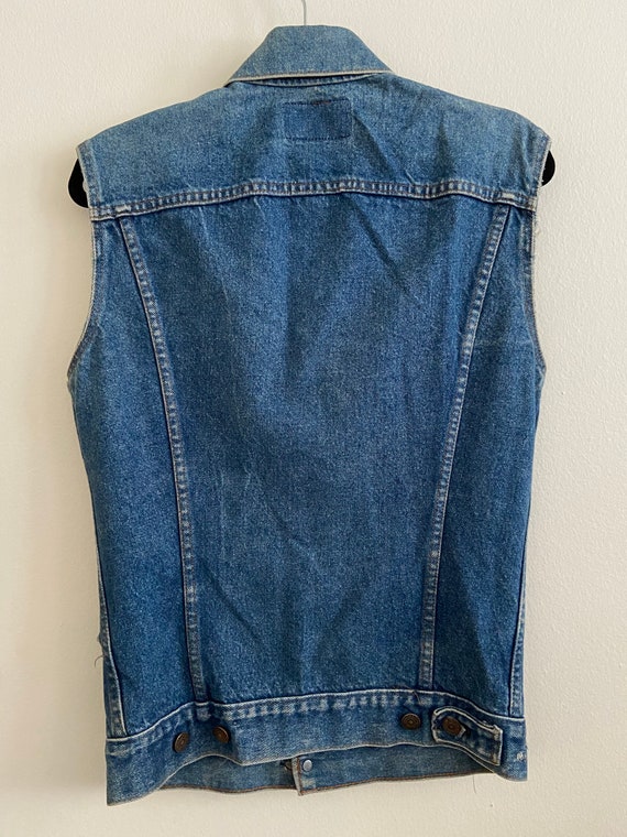 Vintage Levi's 2 Pocket Dark Denim Jean Jacket Cu… - image 4