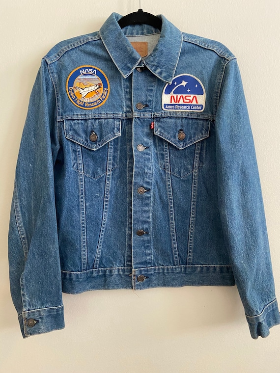 Vintage 2 Pocket Levi's Denim NASA & AMA '84 Moto… - image 1