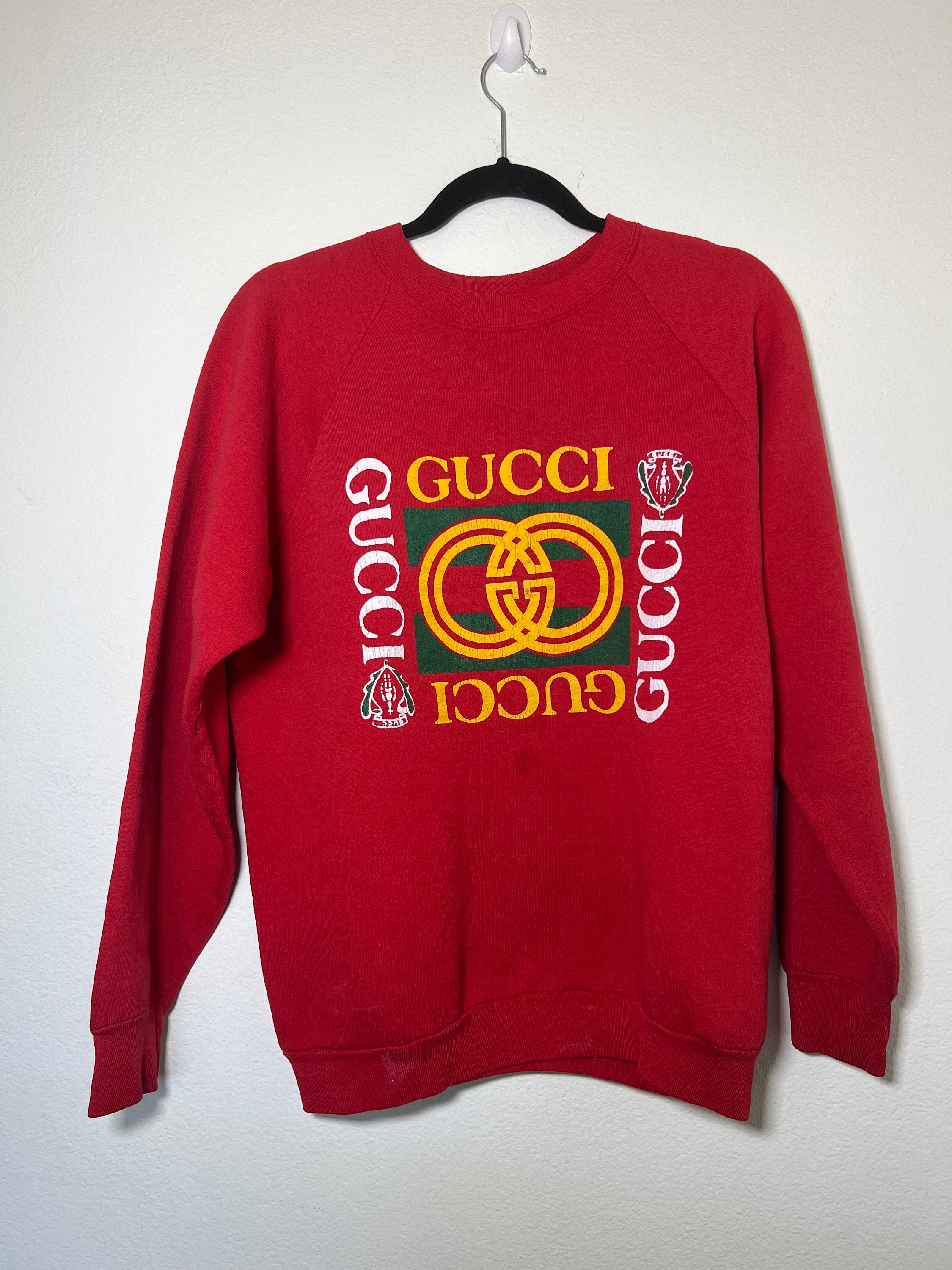 Vintage Gucci Bootleg Embroidery Logo T-Shirt Small