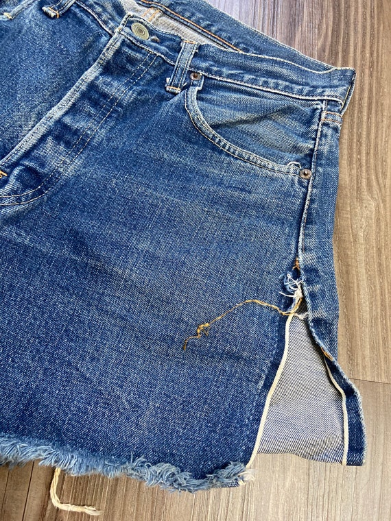 Vintage Levi's 501 BIG E Redlines Slit Side Cut off Denim