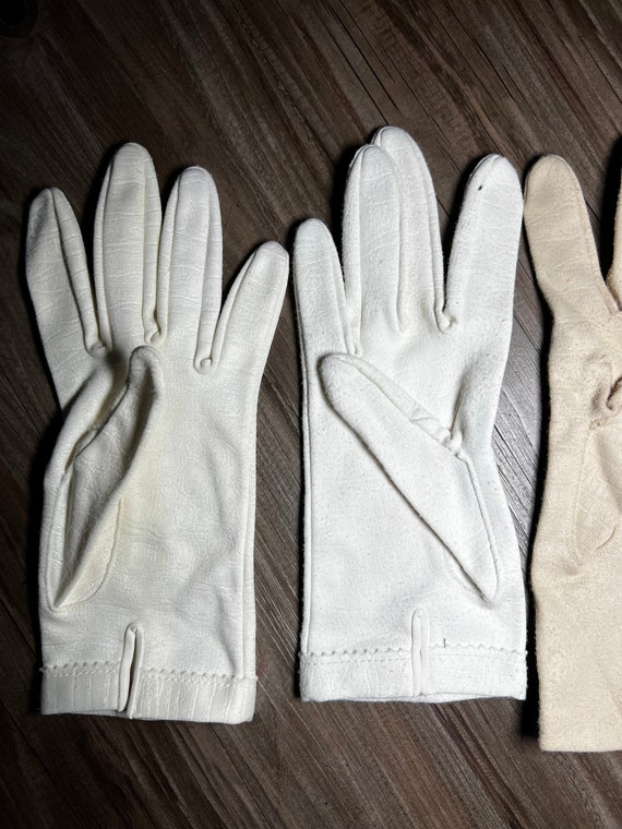 Vintage 2 Pairs of Short White Gloves - image 6