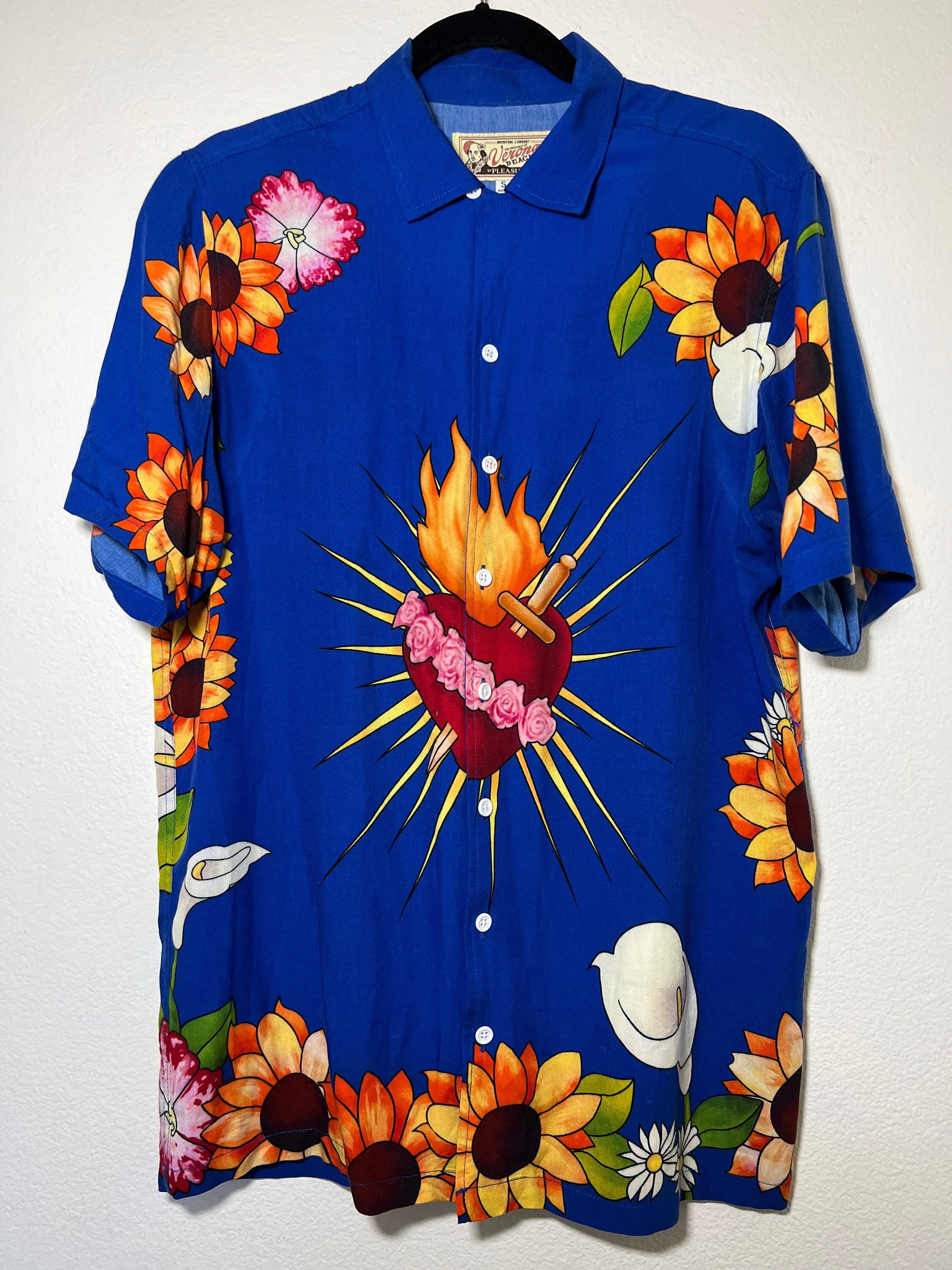 PLEASURES Leonardo Dicaprio Romeo + Juliet Blue Button up Shirt - Etsy