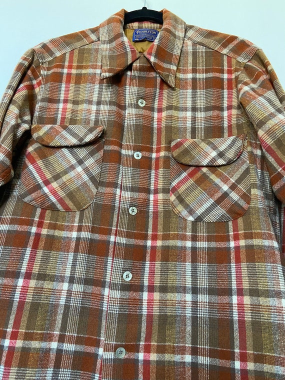 Vintage Pendleton Classic Plaid Button Up Flannel… - image 2