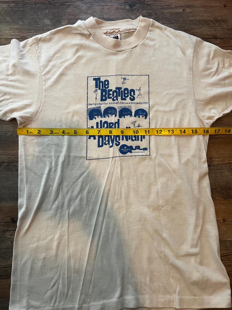 Vintage Single Stitch "Hard Days Night" Beatles Movie T-Shirt ('64) image 10