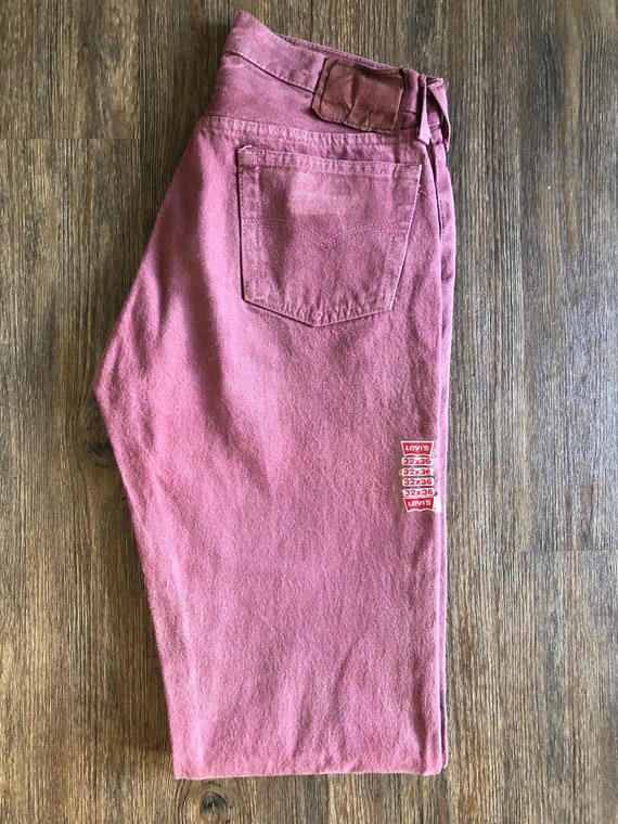 Vintage 501 Levi's 1980's Dead Stock Red "Overdyed