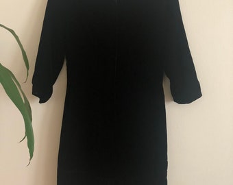 Oscar De La Renta - Vintage 1980's Miss D by Oscar De La Renta Velvet Black Evening Dress