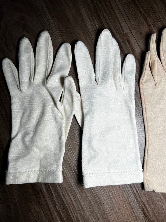 Vintage 2 Pairs of Short White Gloves - image 5