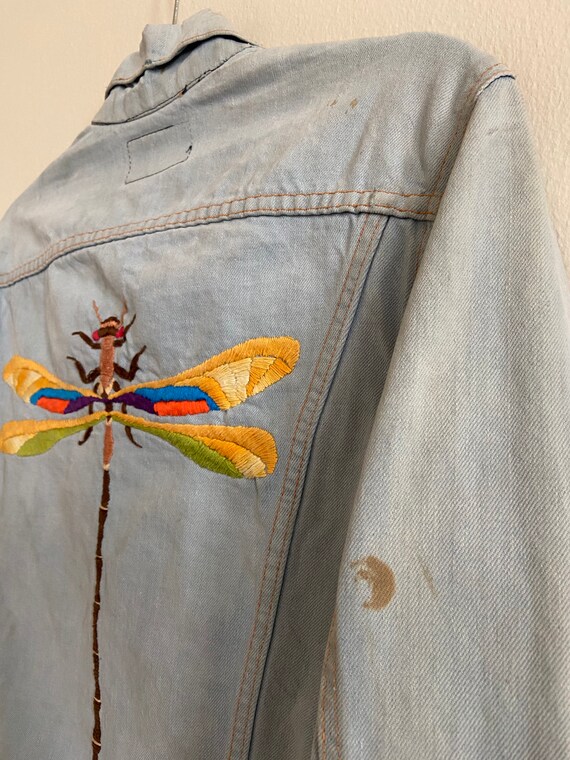 Vintage Levi's 2 Pocket Dragonfly Embroidered Cha… - image 3