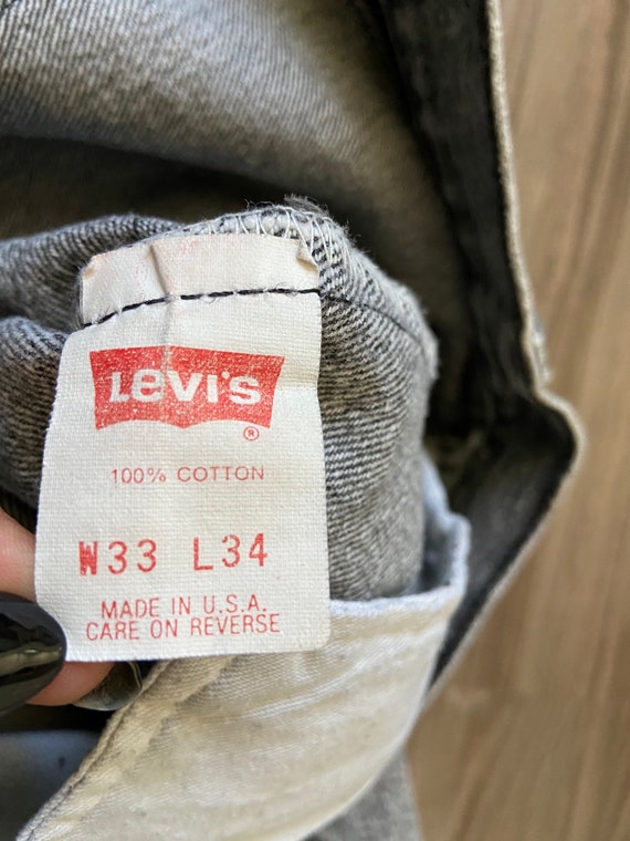 Vintage Levi's Faded Black 501 Denim Jeans - image 3