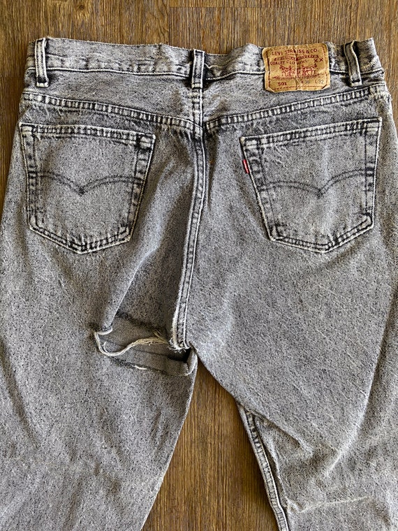 Vintage 501 Levi's Black Cheeky Denim Jeans - image 6