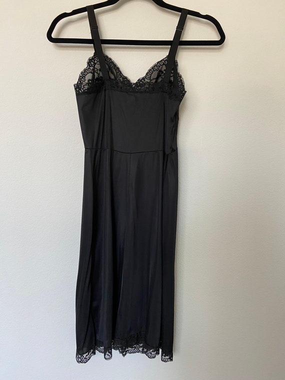 Vintage 1960's Baronet Black Nylon Lace Slip - image 5