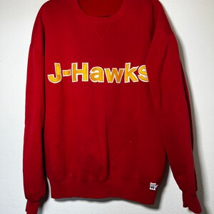 Vintage Russell Kansas J-Hawks Pullover Sweatshirt
