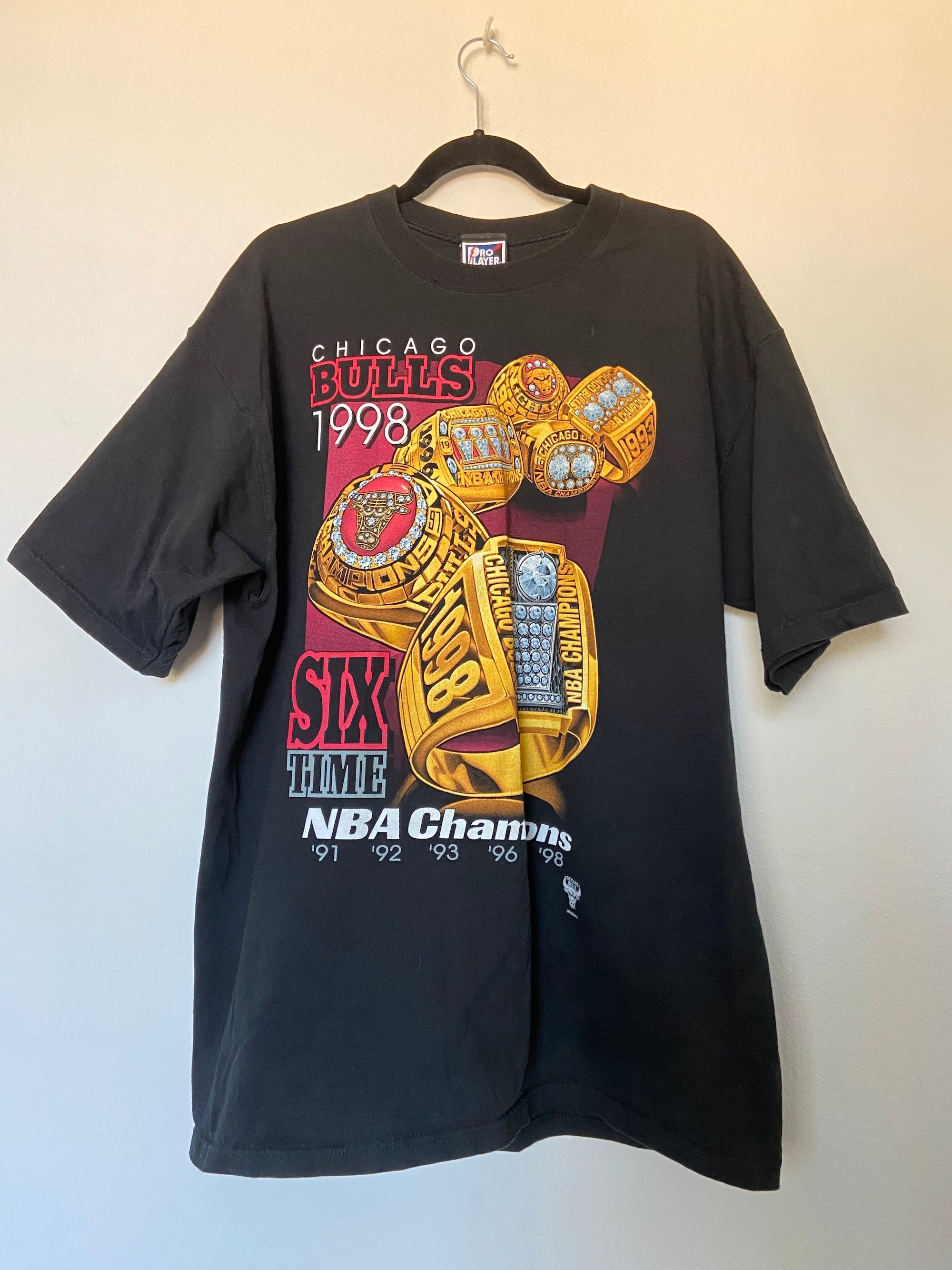 Chicago Bulls 1998 Six Time Nba Champions Ring Basketball Shirt -  High-Quality Printed Brand