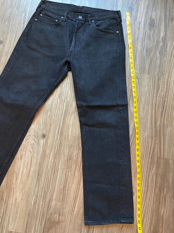 Vintage 501 Dark Black Levi's Denim Jeans - image 7