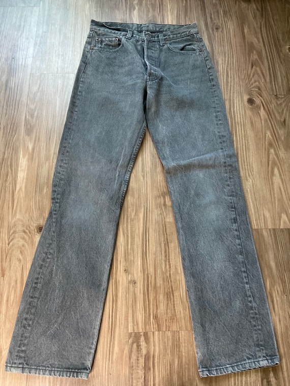 Vintage 501 Medium Black Levi's Denim Jeans - image 2