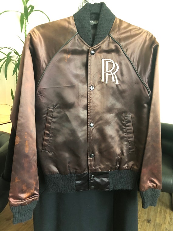 Vintage 1980's Rolls Royce Logo Silk Bomber - image 1