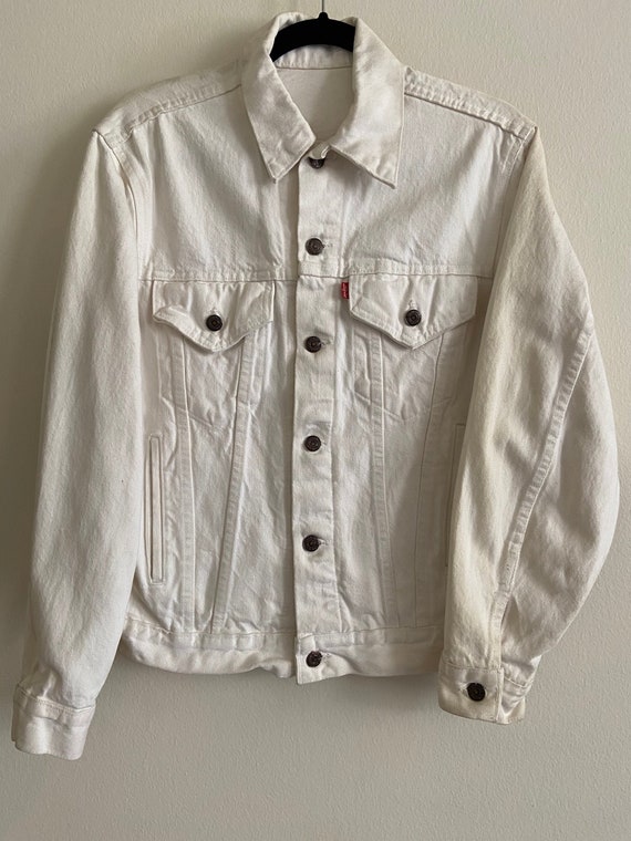 Vintage 2 Pocket Levi's White Denim Jean Jacket - Etsy Canada