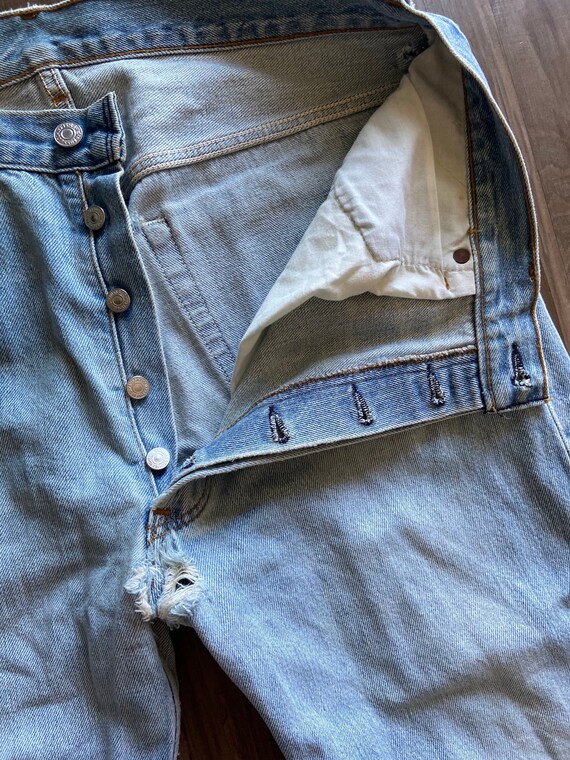 Vintage Light Faded Levi's Denim Jean Pants - image 3