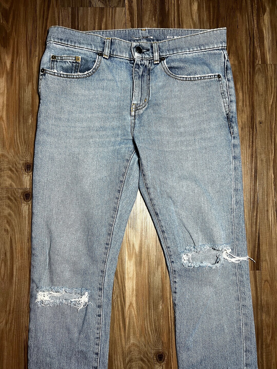 Saint Laurent D10 Double Knee Split Denim Jeans - Etsy