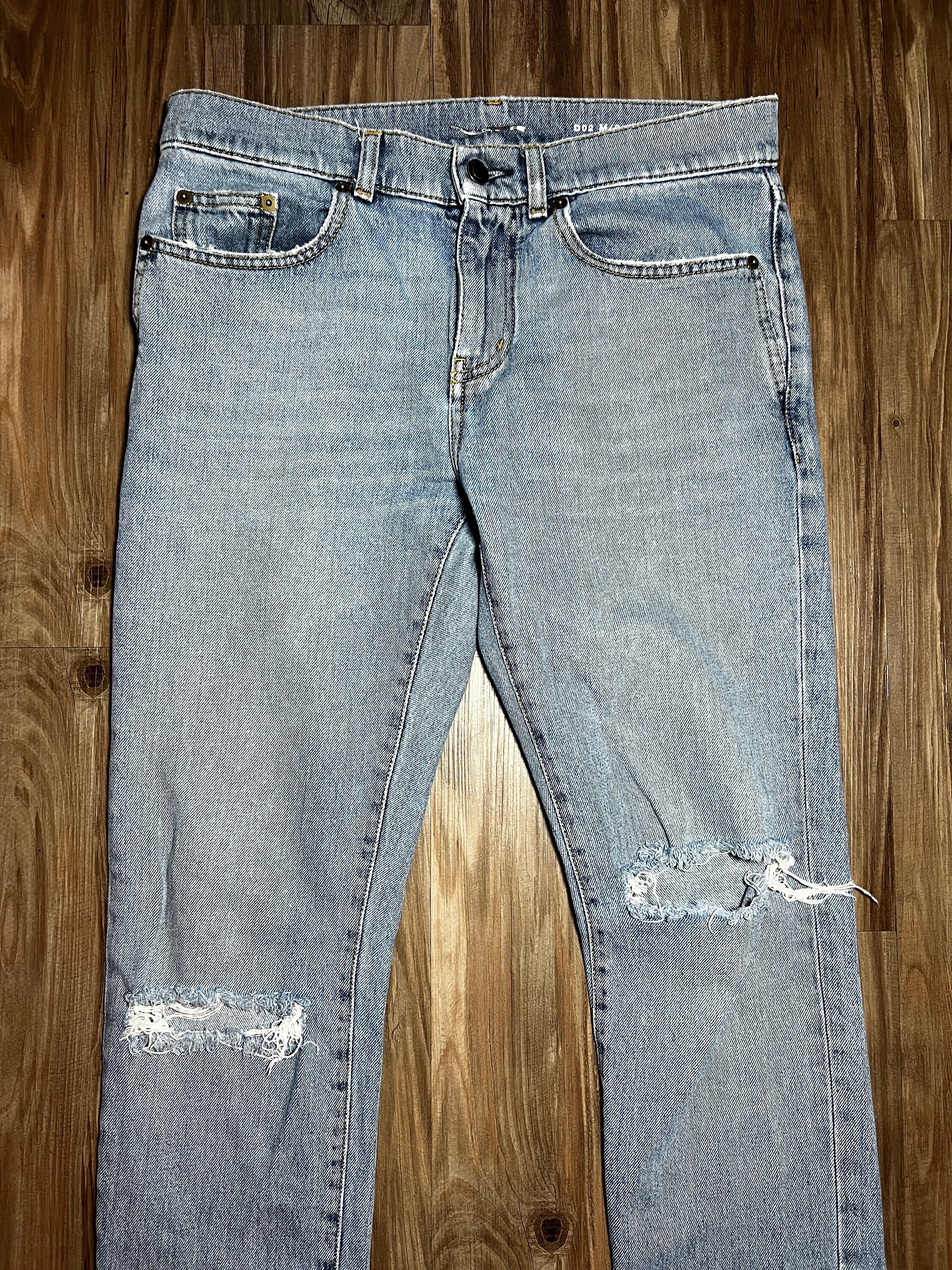 Saint Laurent D10 Double Knee Split Denim Jeans - Etsy
