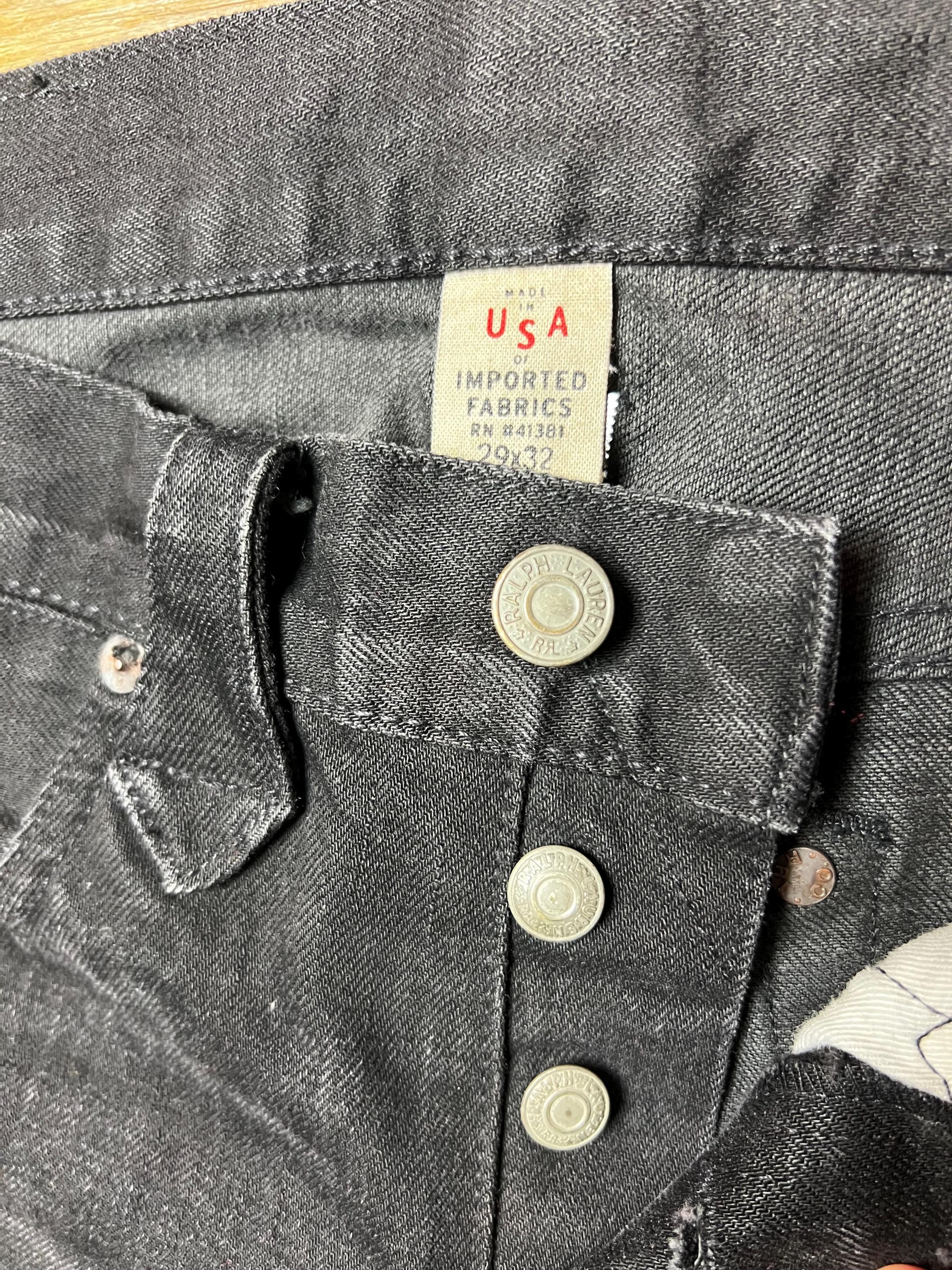 Double Rrl Smock Vaqueros Ralph Lauren Double RRL con tachuelas estilo western de corte ...