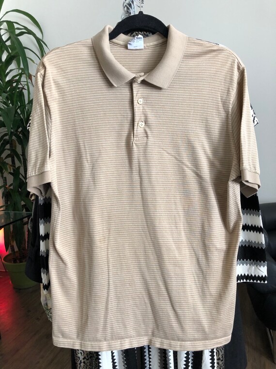 Vintage 1980's PIERRE CARDIN 3 Button Striped Col… - image 1