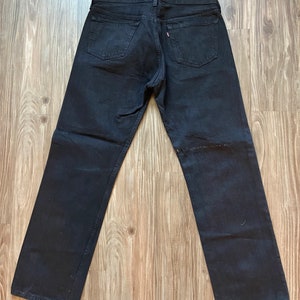 Vintage 501 Dark Black Levi's Denim Jeans image 4