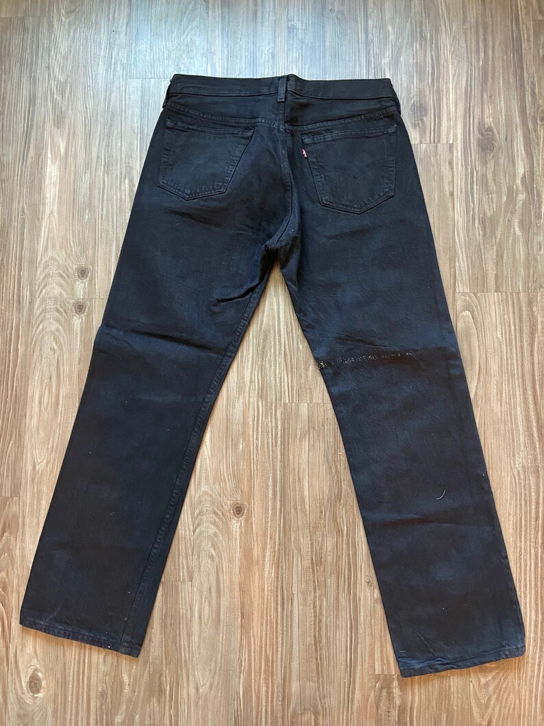 Vintage 501 Dark Black Levi's Denim Jeans image 4