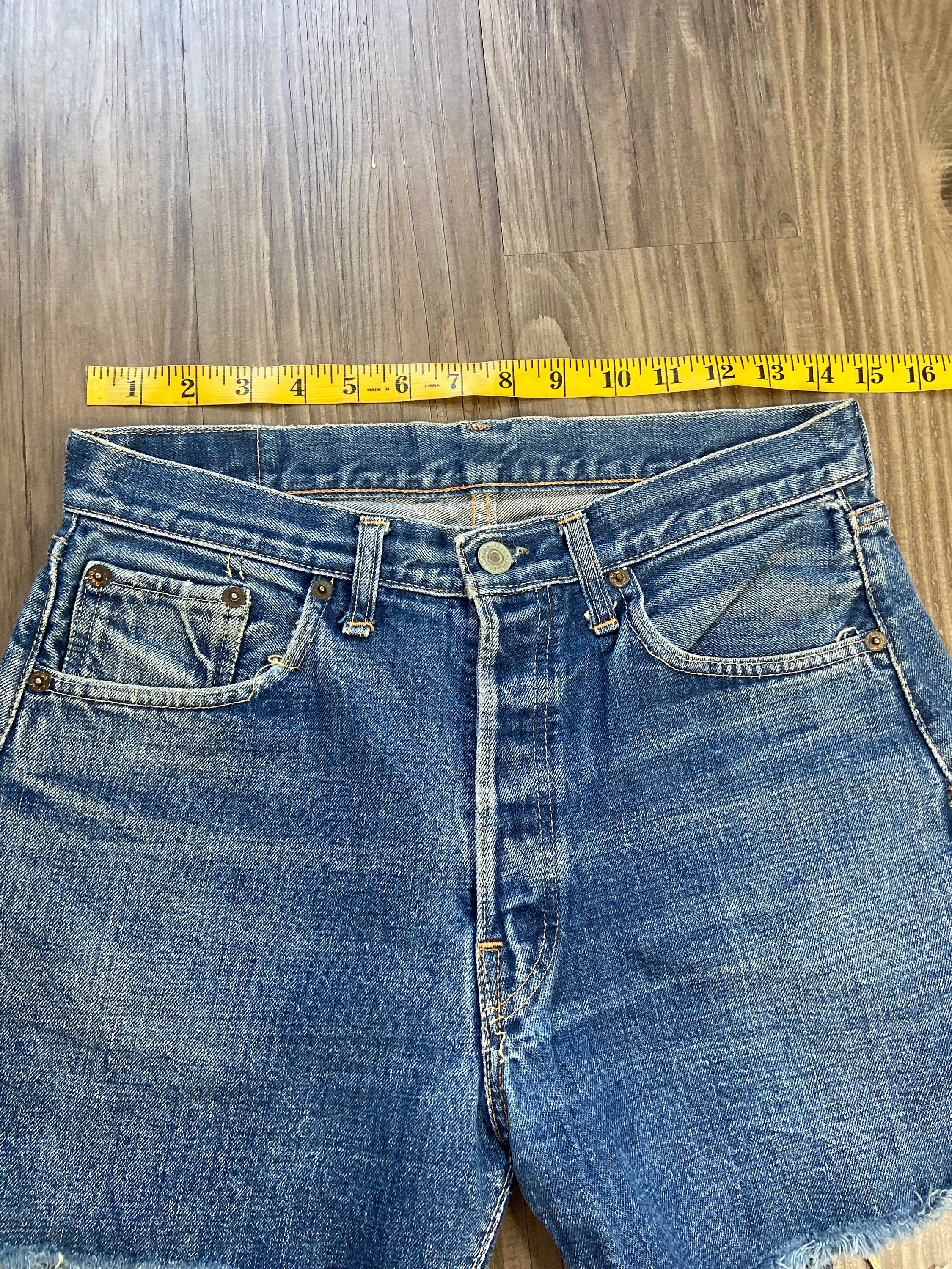 Vintage Levi's 501 BIG E Redline Denim Cut off Shorts - W30