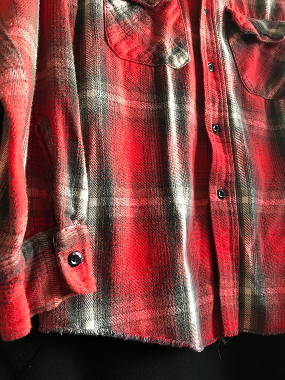 Vintage 1980's-1990's Red, White, and Black Plaid… - image 6