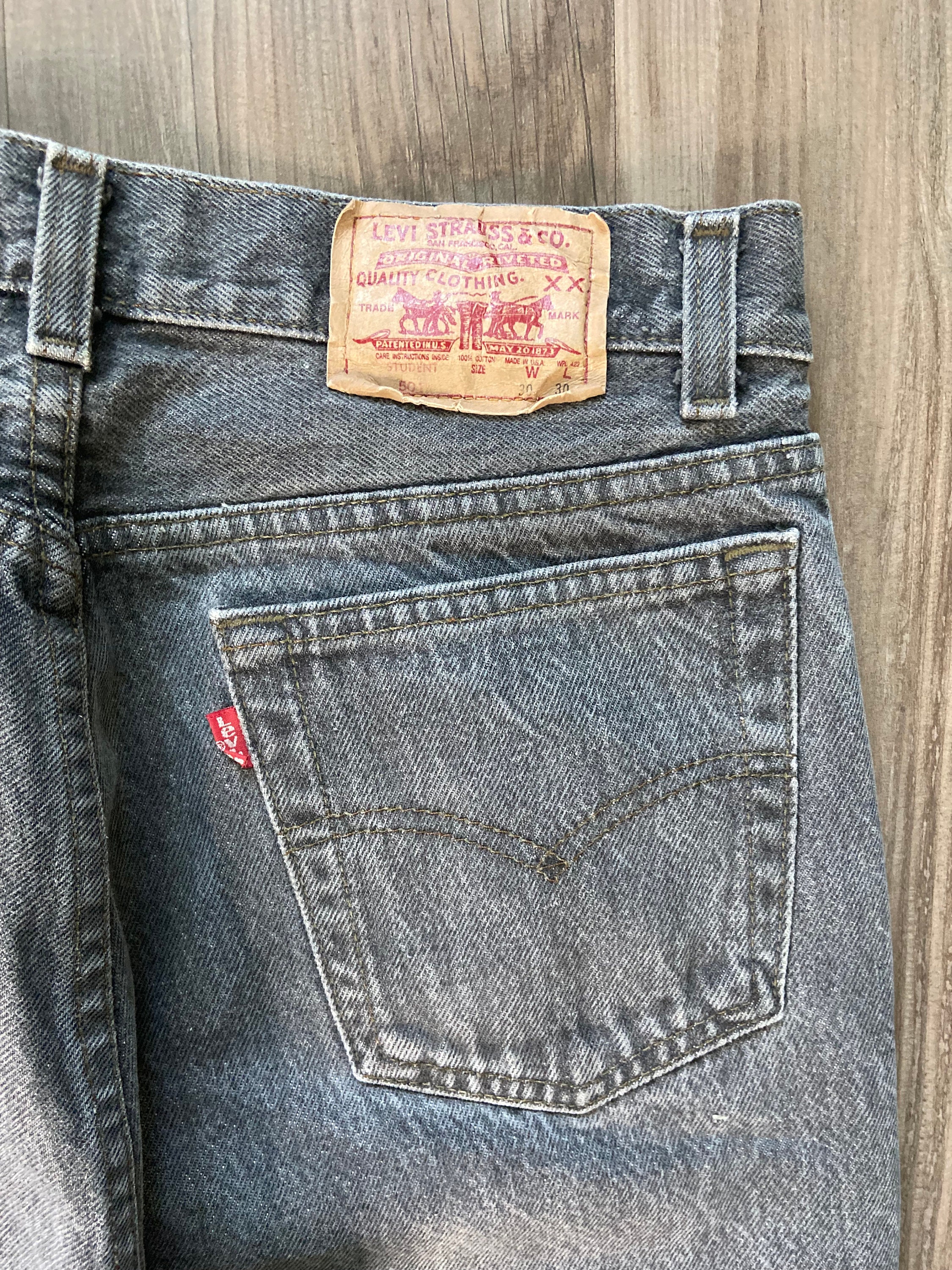 Vintage 501 Levi's Faded Black Denim Jeans - Etsy
